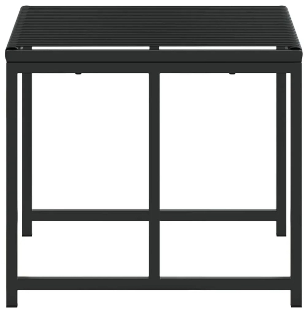 4 db fekete polyrattan kerti ülőke
