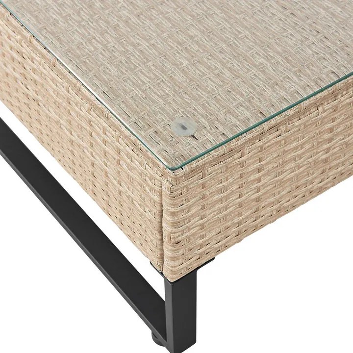 Juskys Santorini rattan kerti bútor szett - krém