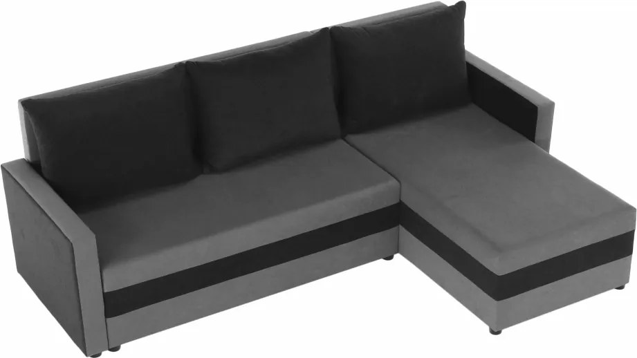 Univerzális ülőgarnitúra, szürke/fekete, PAULITA NEW