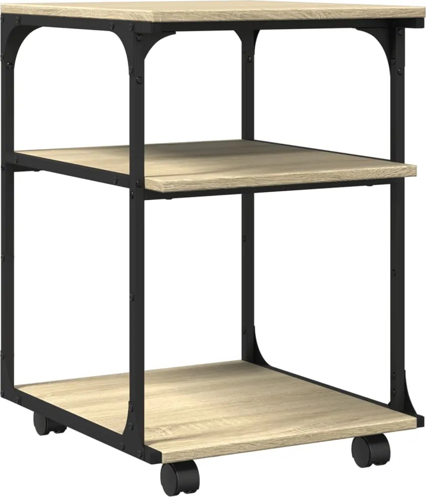 vidaXL 3 szintes sonoma tölgy színű nyomtatóállvány 43 x 48 x 64 cm