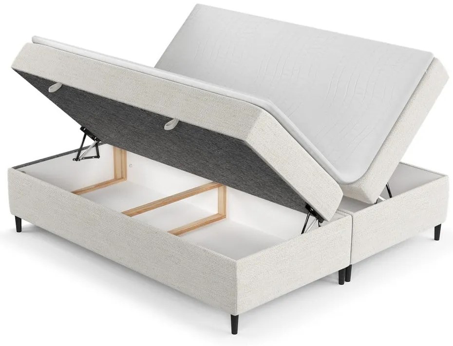 Krémszínű ágyneműtartós boxspring ágy 180x200 cm Araya – Maison de Rêve