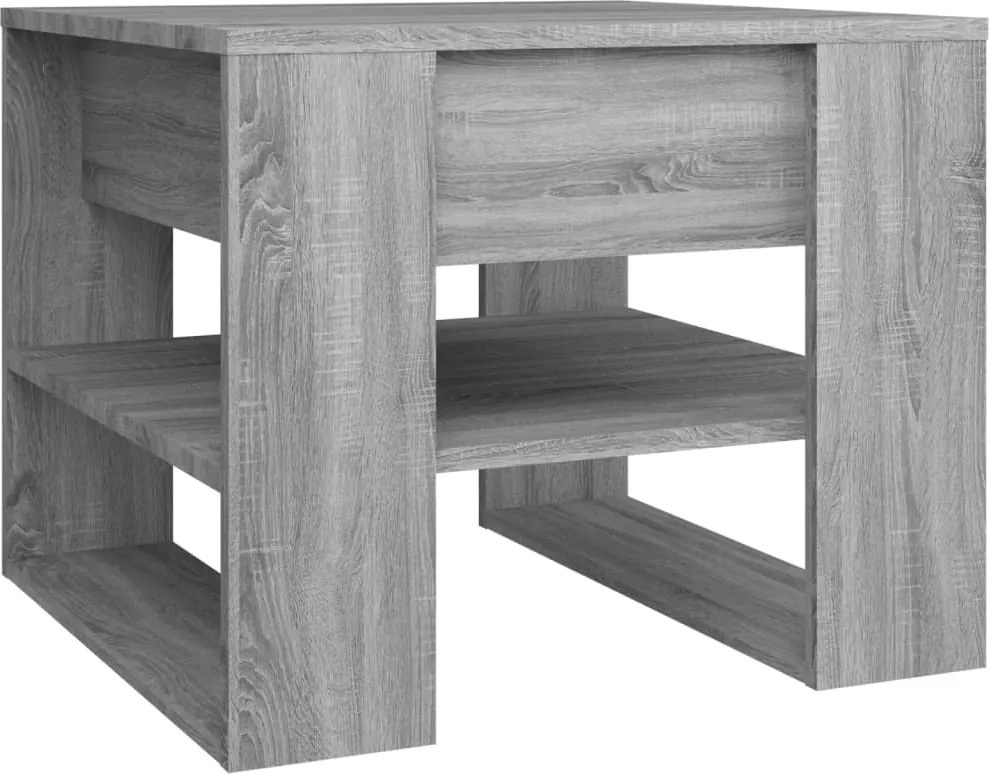 vidaXL szürke sonoma színű szerelt fa dohányzóasztal 55,5 x 55 x 45 cm