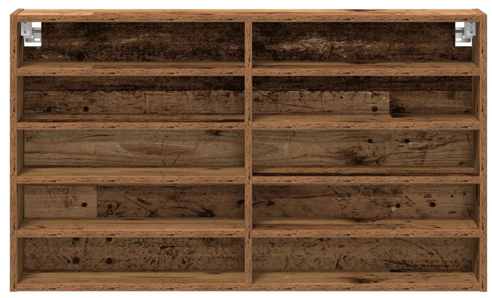 Vitrine Szép Szekrény Régi Fa 100x15x58 cm Műanyag Fa