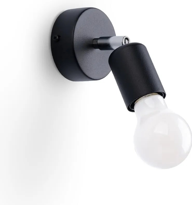 Fekete fali lámpa ø 6 cm Brando – Sollux