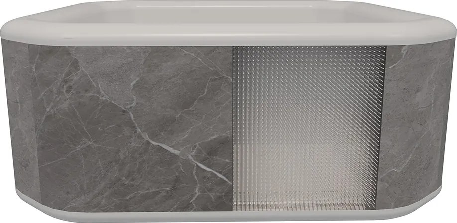 Avenli Philly szürke márvány mintás felfújható pezsgőfürdő, 210 × 210 × 70 cm, 1300 l