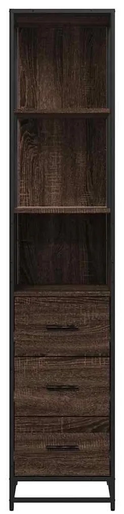 barna tölgyszínű szerelt fa fürdőszobaszekrény 35x37,5x166 cm