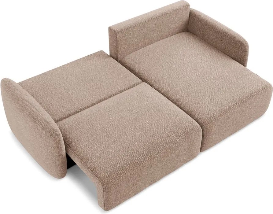 Világosbarna kinyitható-tárolóhelyes sarokkanapé (jobb oldali) Kalena – Makamii