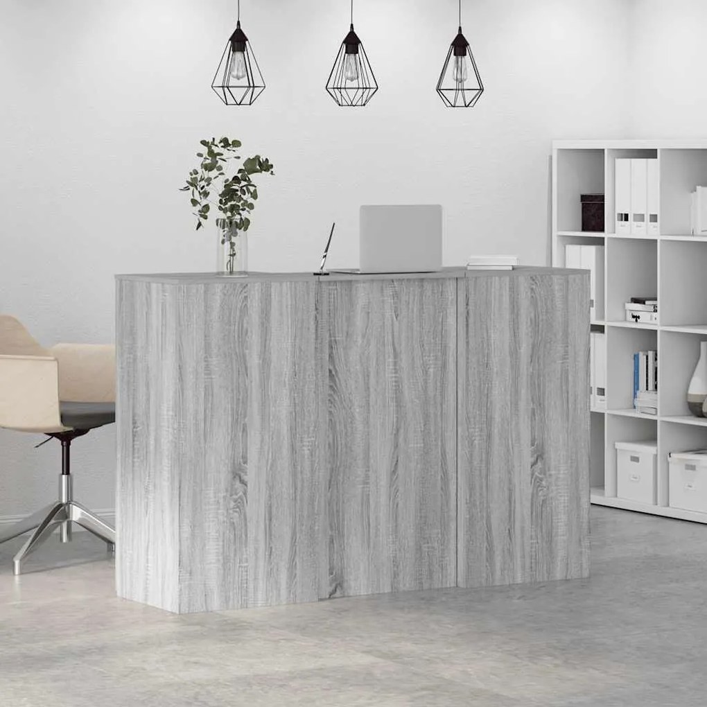 recepciós pult szürke sonoma 155x50x103,5 cm szerelt fa