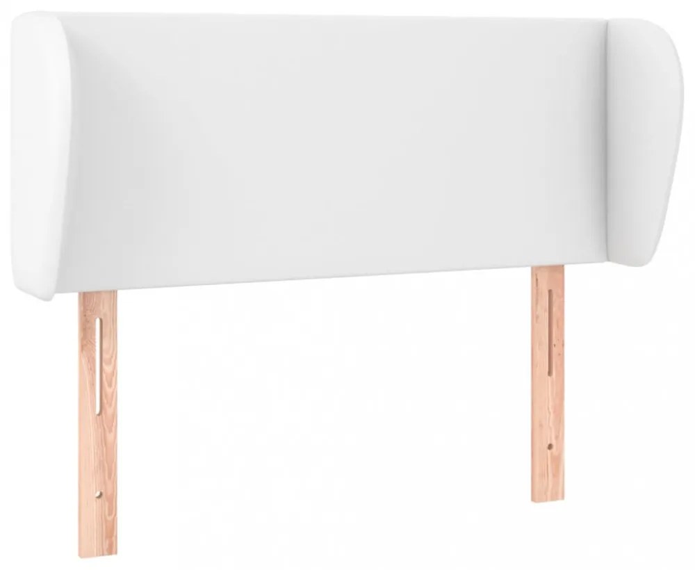 fehér műbőr szárnyas fejtámla 93x23x78/88 cm