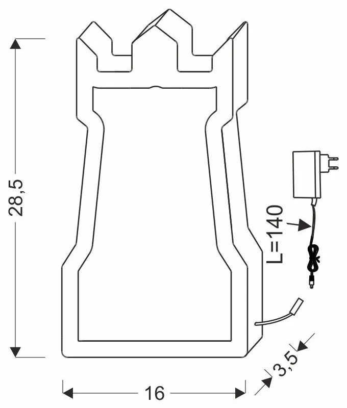 Rózsaszín gyerek éjjelilámpa Tower – Candellux Lighting