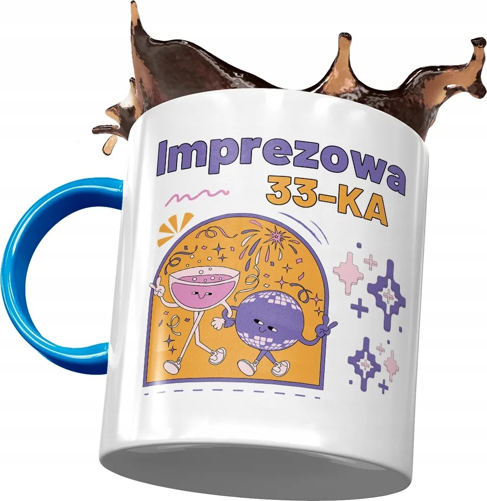 Kék Bögre Születésnapra 33 33. 33. Nyomtatott Fotóval