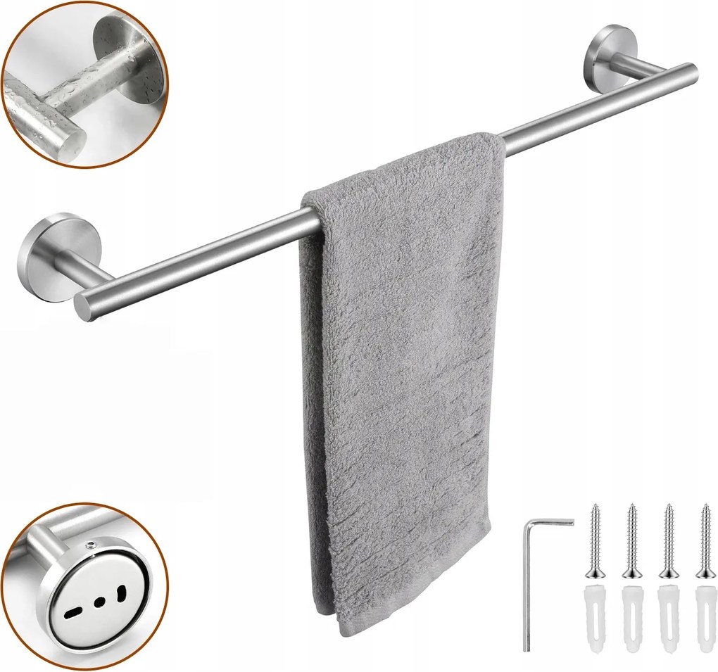 Törölközőtartó Rúd Fali Tartó 60 cm Rúd Akasztó