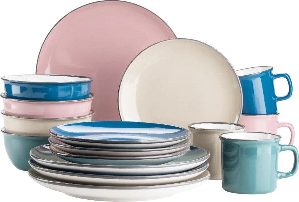 Mäser 16 darabos MAILA étkészlet – petróleum mix