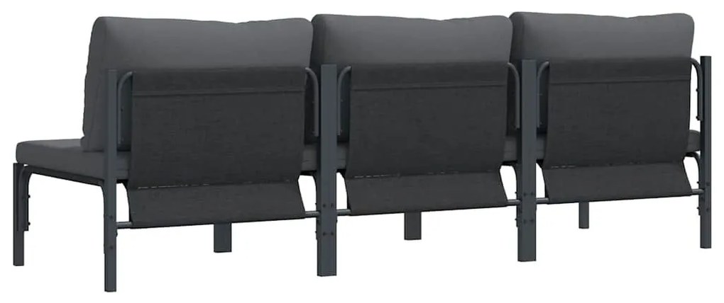 Kültéri Bútor párnával párnával 3 pcs Antracit Acél