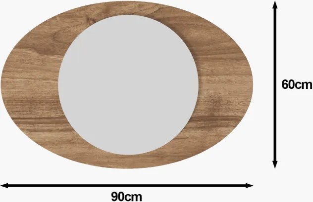 Obble tükör, dió, 60 cm