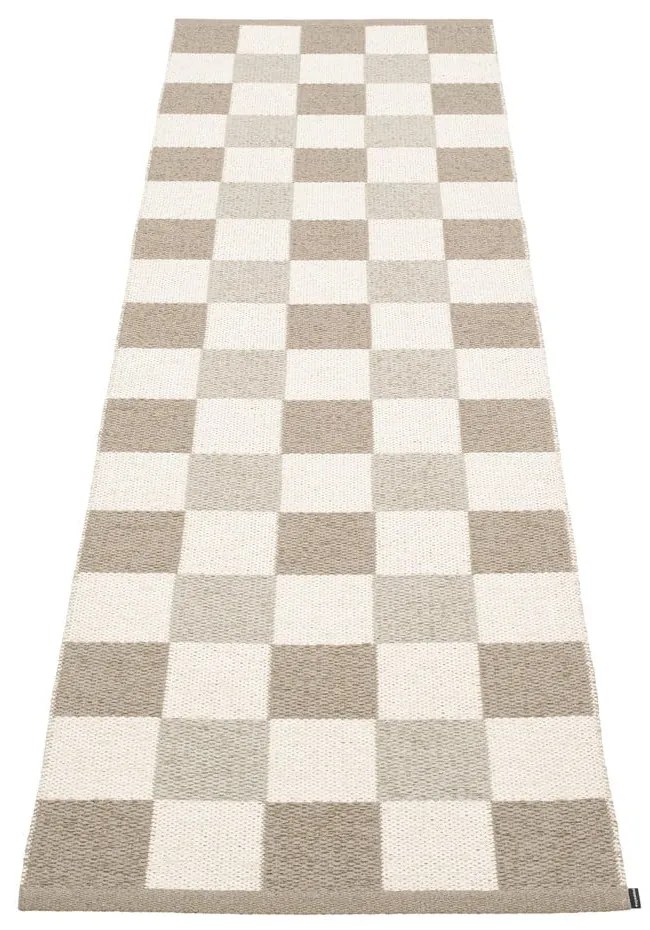 Bézs-krémszínű kültéri-beltéri futószőnyeg 70x240 cm Pix Dark Linen – Pappelina