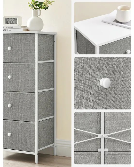 Szürke komód 45×30×92 cm méretben – AUK-E1031-GREY