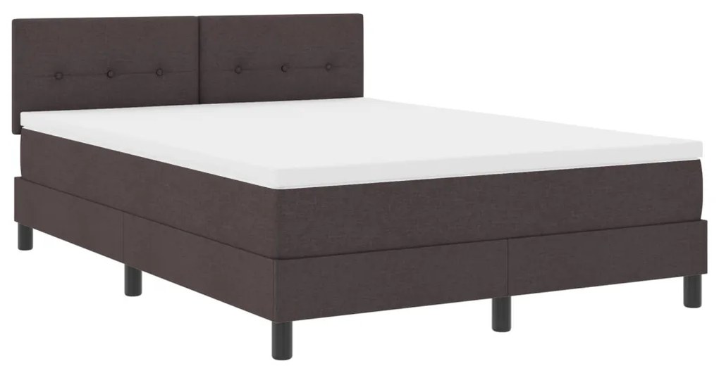Boxspring Ágy Matrac & LED Sötétbarna 160x200 cm Szövet