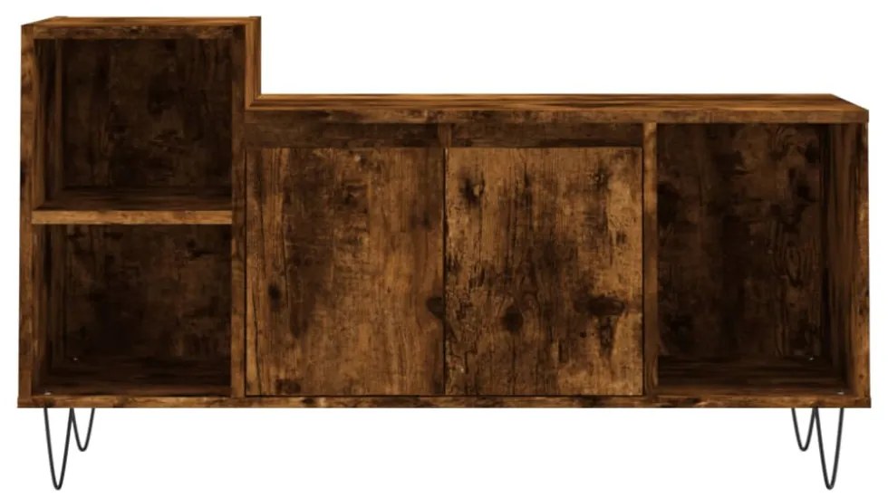 füstös tölgy színű szerelt fa TV-szekrény 100x35x55 cm