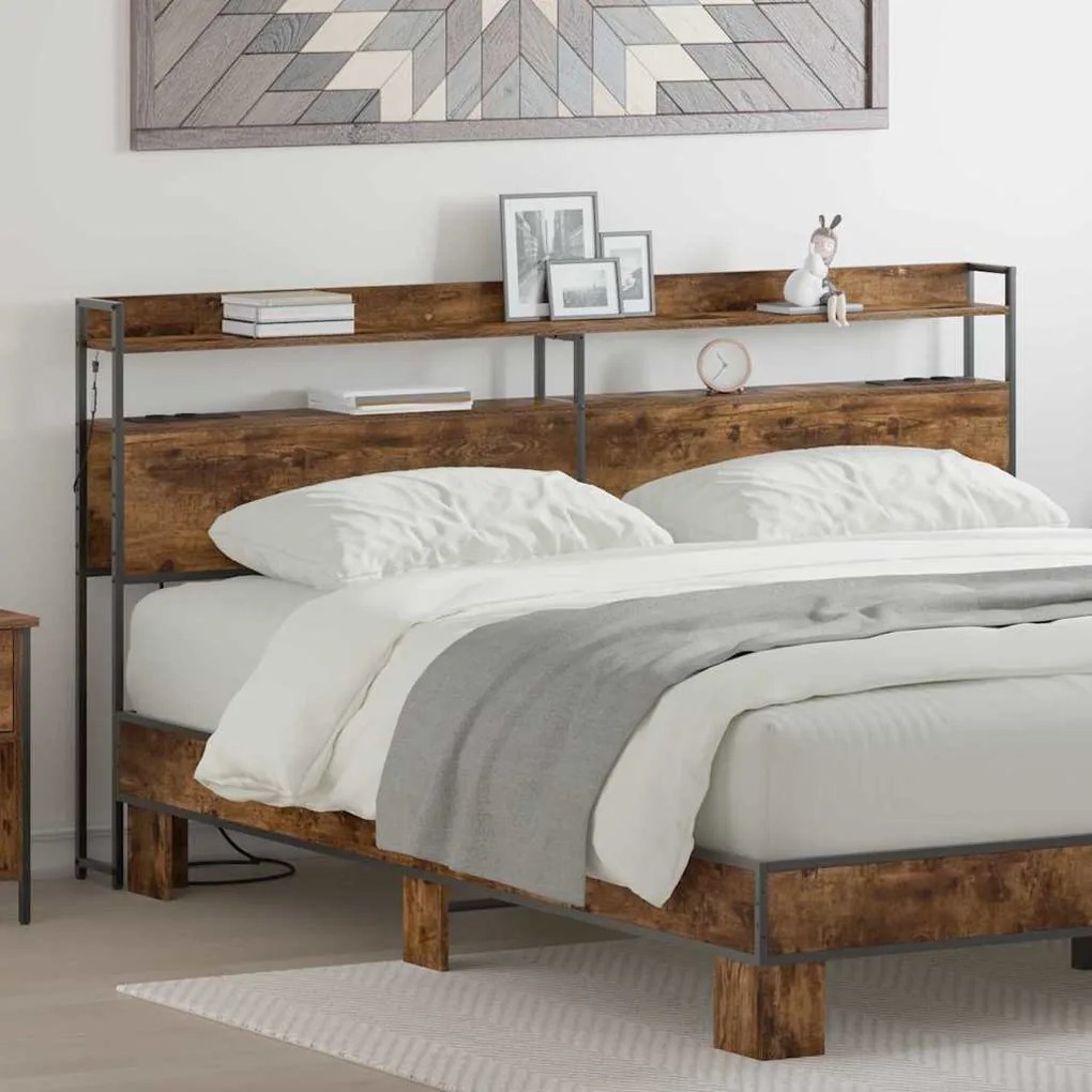 Fejtámla LED -es lámpákkal Füstölt tölgy 180 cm Faanyag