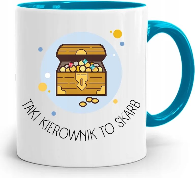 Kék Bögre A Vezetőnek Egy Kincs Ajándék fényképes nyomtatással