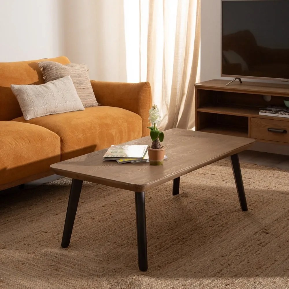 Barna jegenyefenyő dohányzóasztal 60x120 cm Paul – Ixia