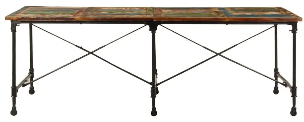 tömör újrahasznosított fa étkezőasztal 220 x 90 x 77 cm