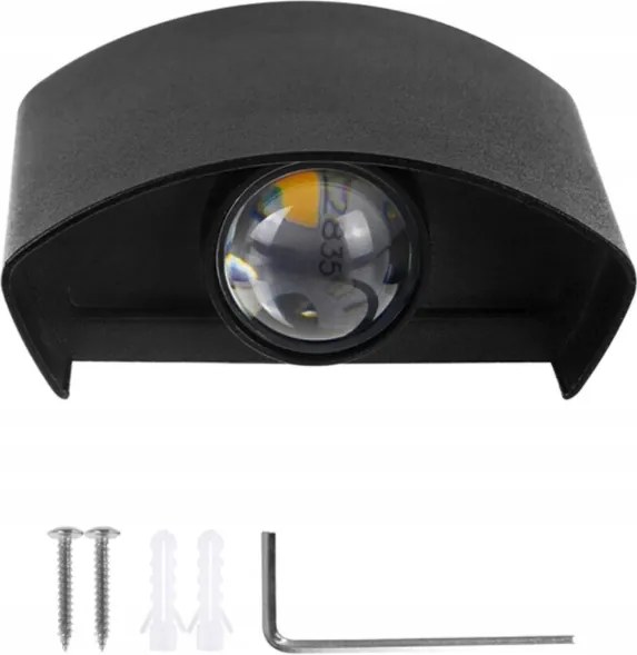 Homlokzati fali lámpa Led Kültéri Kerti Fali Lámpa Fekete 2W Erős