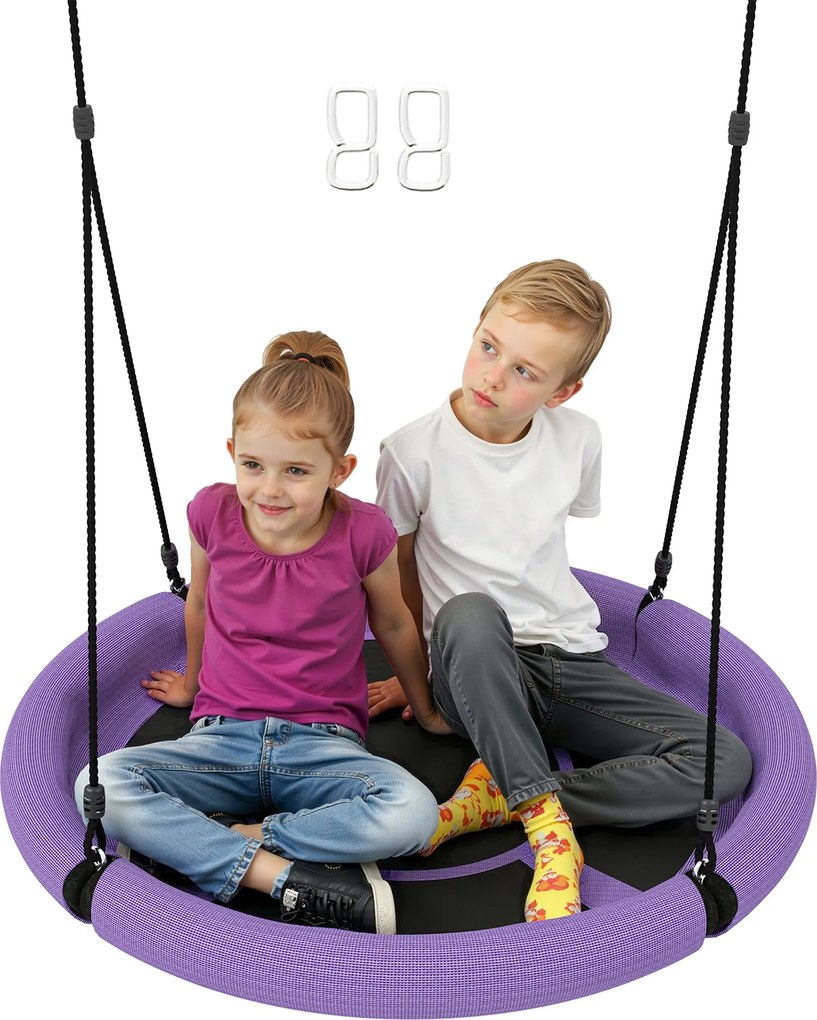 AIYAPLAY Fészek Hinta Ø98 cm Állítható Magasságú Kerti Hinta 150 kg Teherbírású Tartós és Időjárásálló Függő Hinta Gyerekek és Felnőttek Számára | Aos