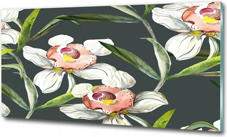 Fotó üvegkép Trópusi virágok 125x50