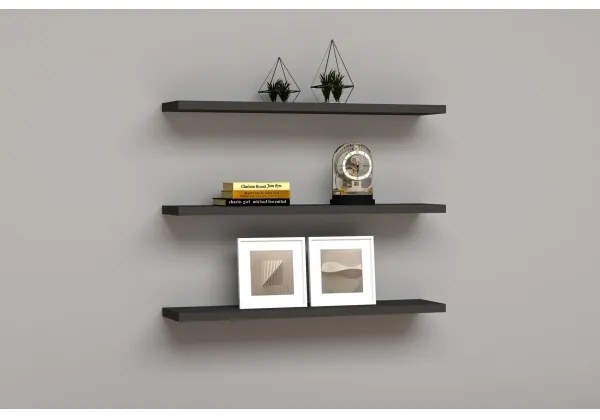 KÉSZLET 3x Fali polc BOSS antracit