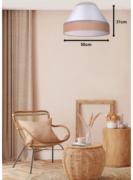 Duolla - Mennyezeti lámpa AVIGNON 1xE27/15W/230V á. 50 cm fehér/barna