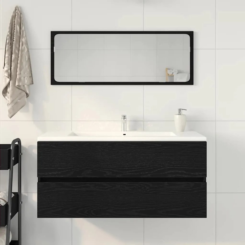Fekete tölgy forgácslap mosdószekrény 100 x 38,5 x 45 cm