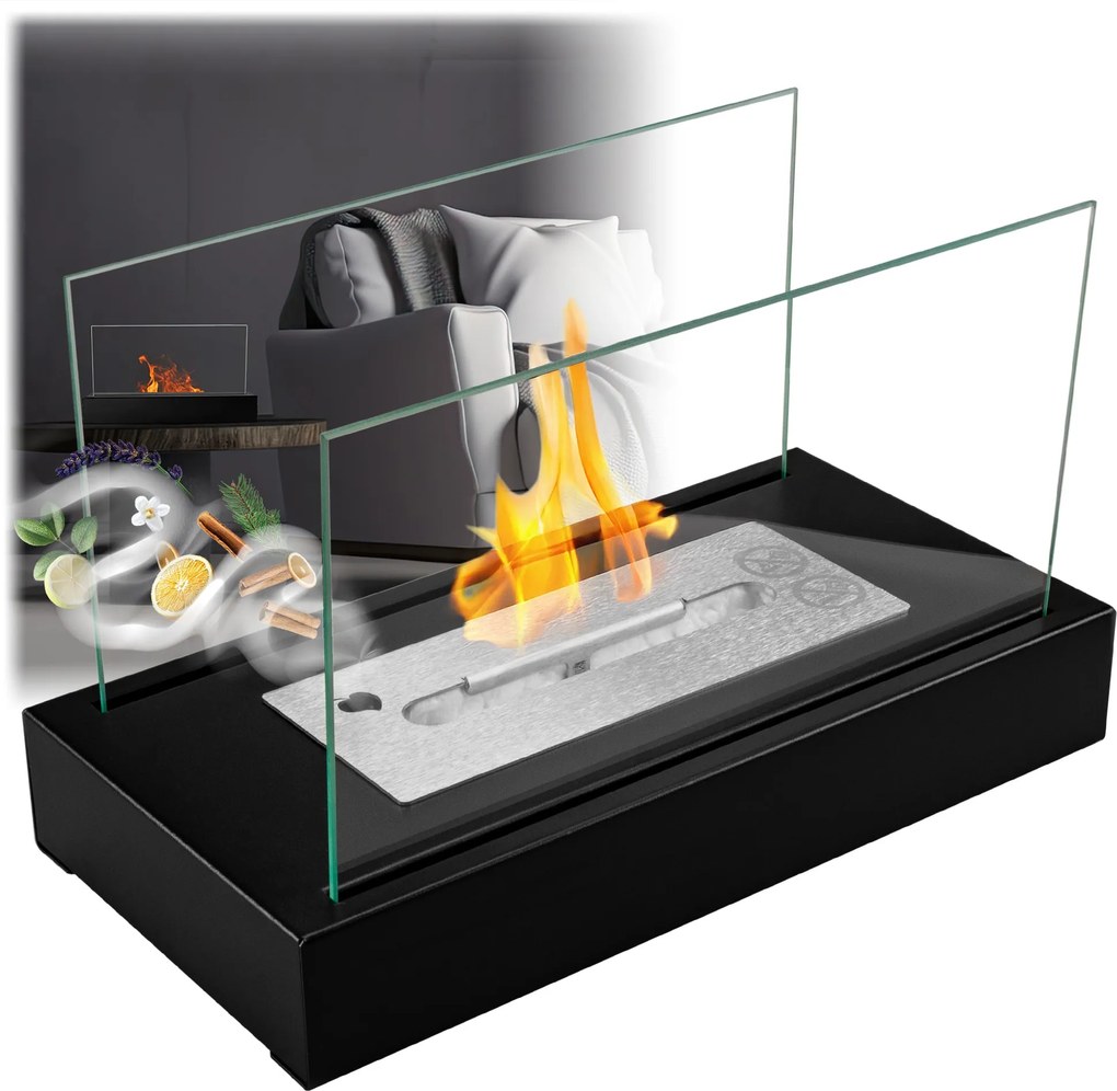 Ergo Heat szabadonálló biokandalló 36 x 22 x 18 cm fekete