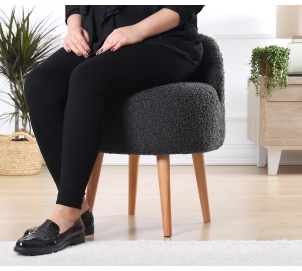 MIKI puff, átmérő 46 cm, sötétszürke