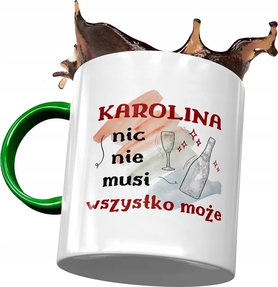 Zöld Bögre Karolina Barátnőnek Ajándék Nyomtatott Fotóval