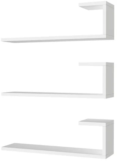 KÉSZLET 3x Fali polc EMILY 18x60 cm fehér
