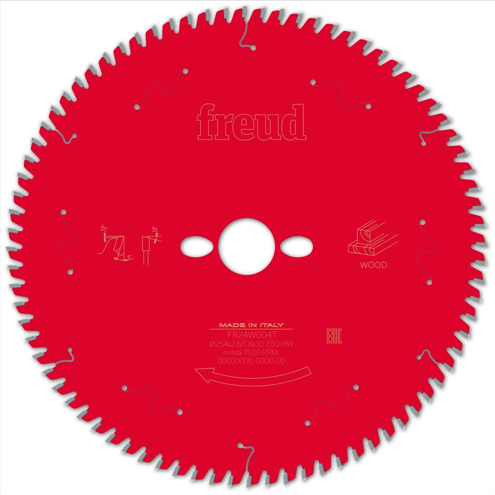 Freud Fa rétegelt lemez fűrész 254x30x80Z keresztirányú vágás