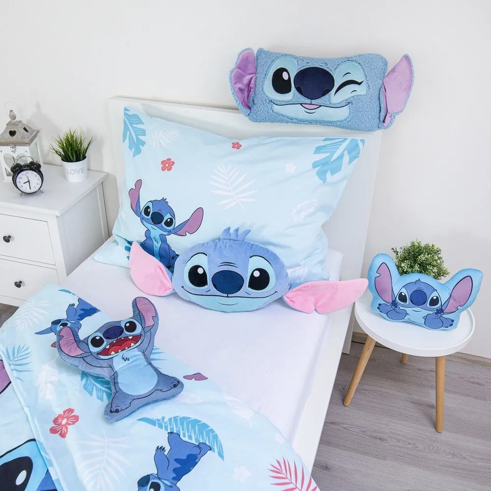 Fleece gyerek párna 41x32 cm Lilo and Stitch "Blue" – Jerry Fabrics
