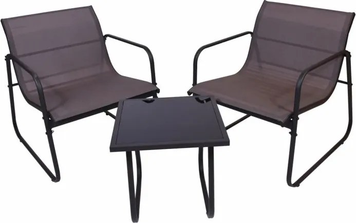 Kerti relax szett 2 szék asztal acél/textil összecsukható