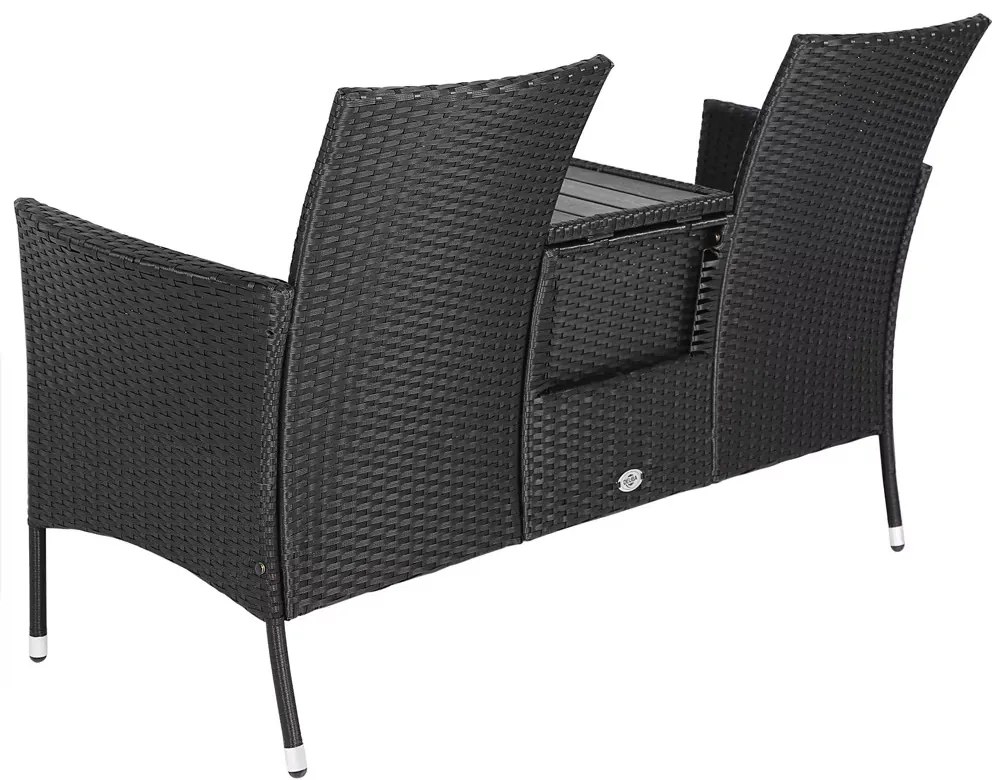 Deuba Rattan pad WPC - fekete
