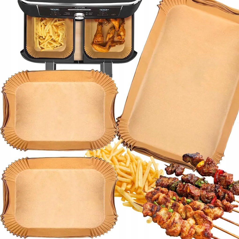 160x Papírbetét Airfryer Zsírmentes Sütő Olajsütőhöz
