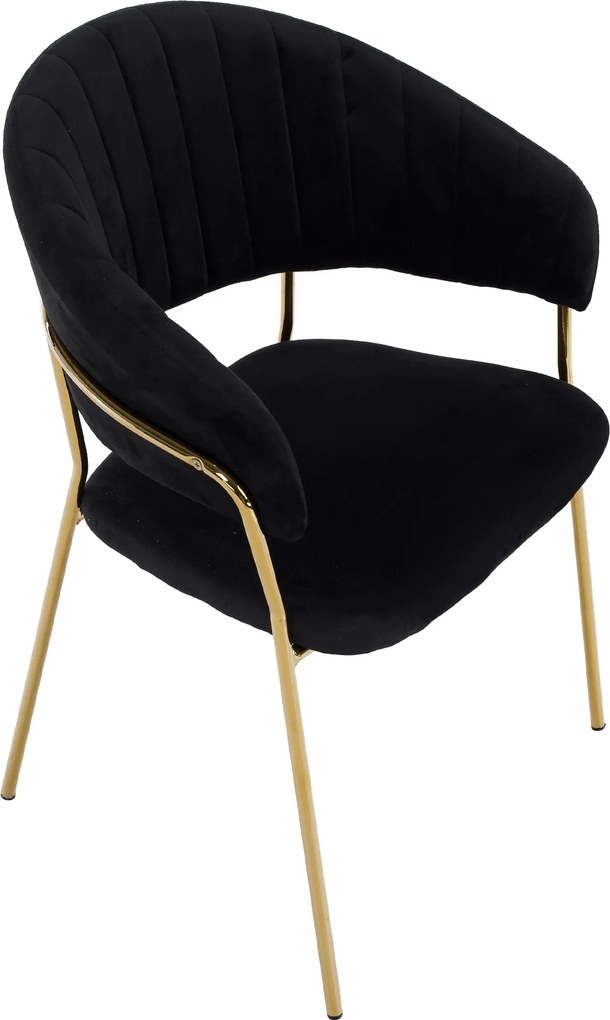 Design étkezőszék, fekete Velvet szövet/gold króm arany, DASMIN TYP 1