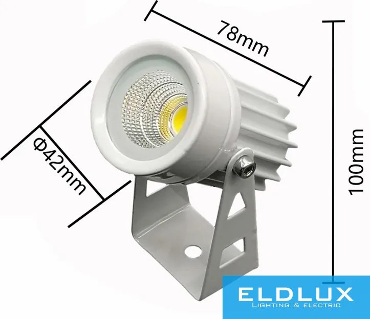 UNIVERSO Kerti spotlámpa 3.5w 360lm 6500k 60° IP65 fehér 100x78mm