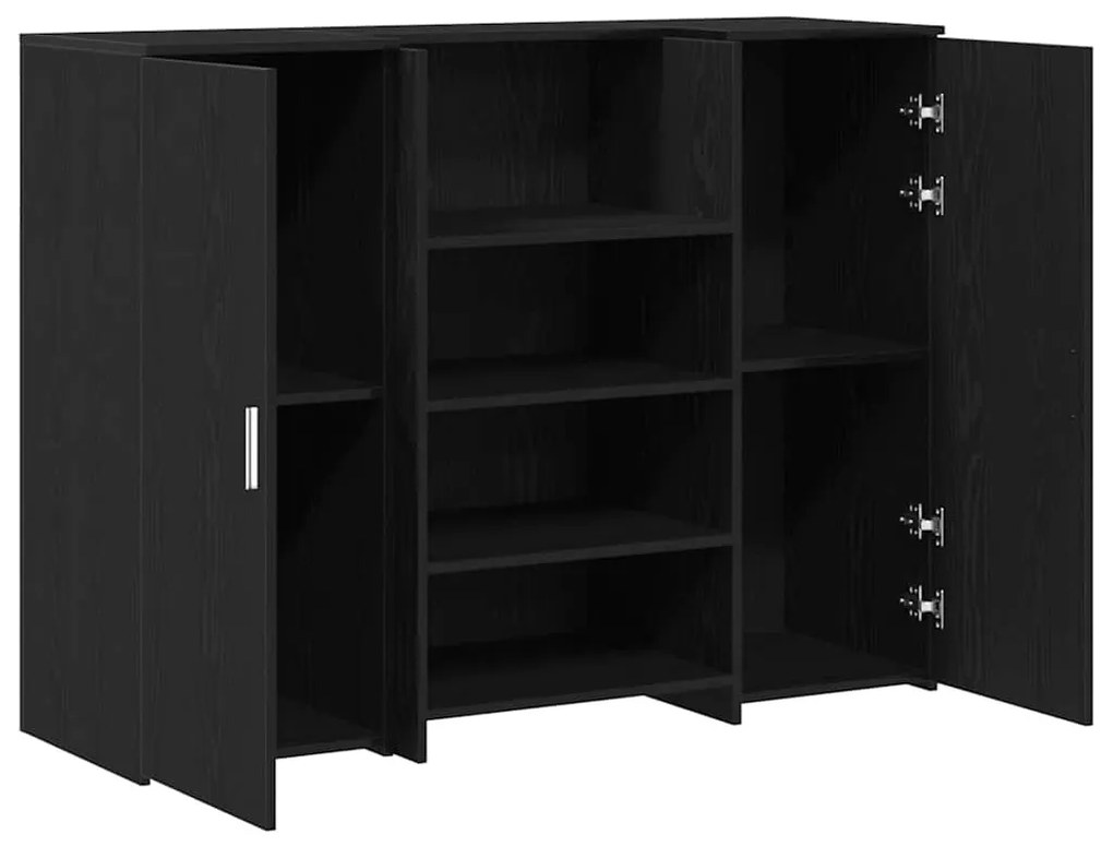 recepciós pult fekete tölgyszínű 135x50x103,5 cm szerelt fa