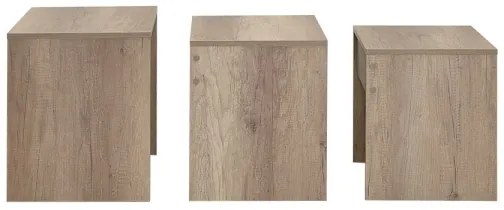 KÉSZLET 3x Kávésasztal barna