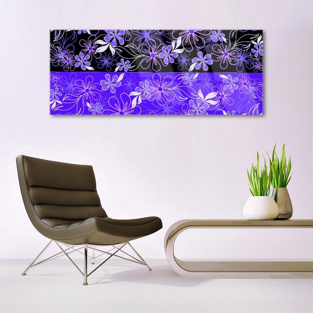 Fali üvegkép Abstract Art Designs Virág 100x50 cm