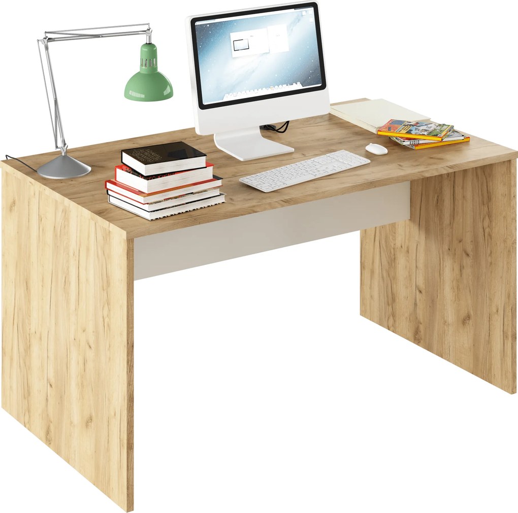PC asztal, artisan tölgy/fehér, RIOMA TYP 11