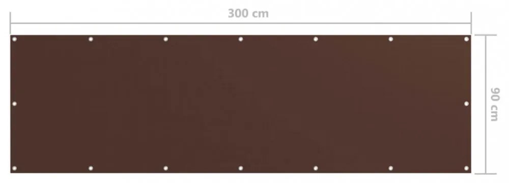 barna oxford-szövet erkélyparaván 90 x 300 cm
