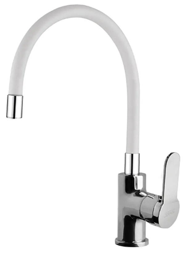 Eurostandard FLEX álló mosogató csaptelep - FEHÉR - flexibilis kifolyócsővel
